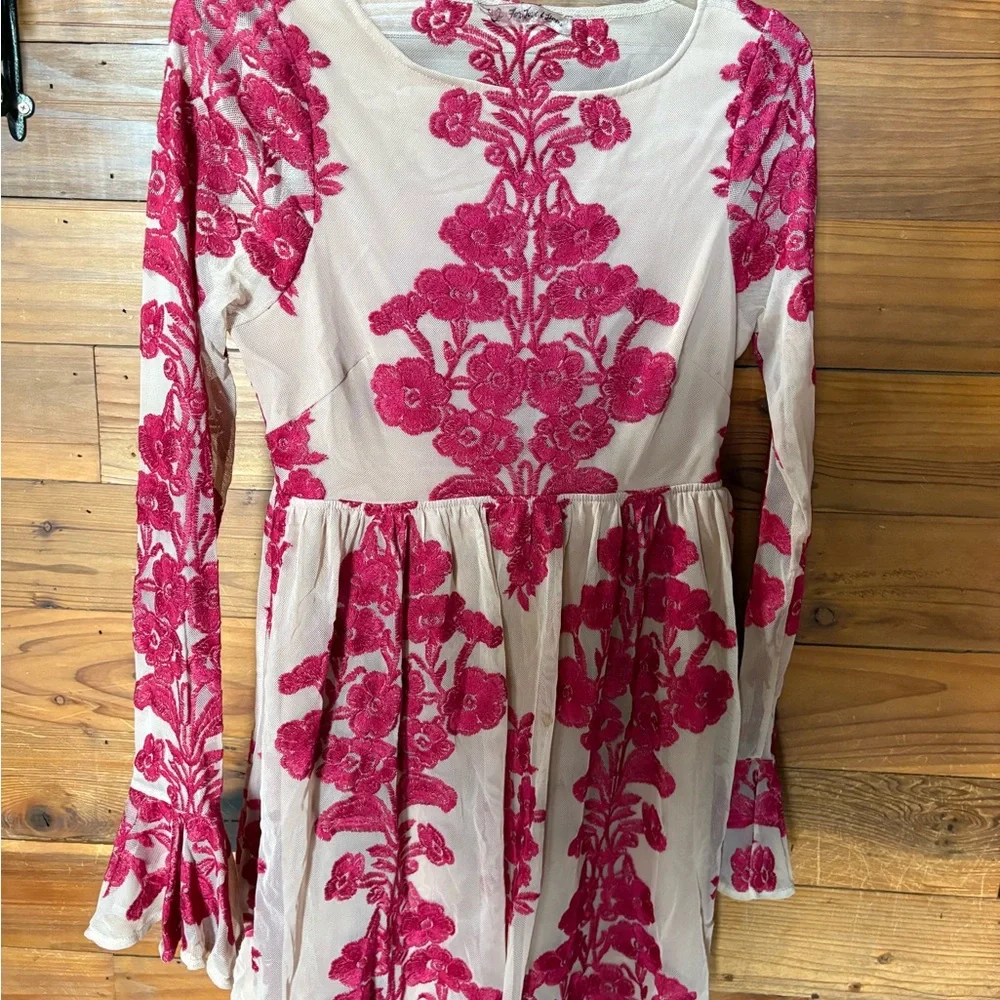 For Love And Lemons Pink Floral Embroidered Dress - Picture 4 of 6